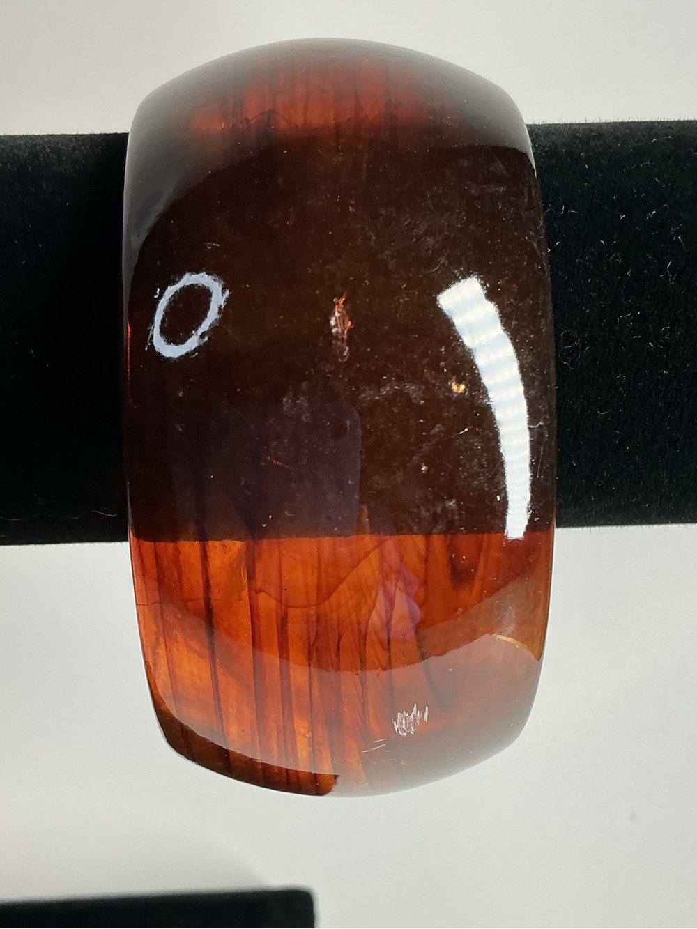 Wide Resin Bangle Bracelet in Amber Brown - Picture 3 of 3